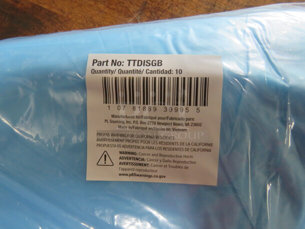 One Package Of 10 NEW Blue Poly Aprons. #TTDISGB - Image 2 of 2