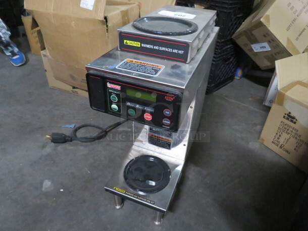 One Bunn Coffee Brewer With Top Warmer. Model# AXIOM-35-2. 8X18X24 - Image 1 of 2