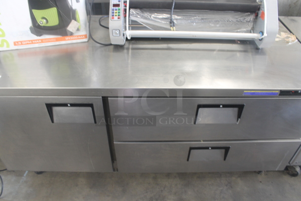 Everest ETBR3-D2 Stainless Steel Commercial 2 Drawer and 1 Door Chef Base on Commercial Casters. 115 Volts, 1 Phase. Tested and Working! - Image 1 of 7