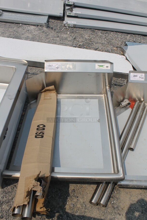 BRAND NEW SCRATCH AND DENT! Regency 600CDT24RT Commercial Stainless Steel Clean Dish Table With Right Drainboard With Galvanized Legs - Image 1 of 5