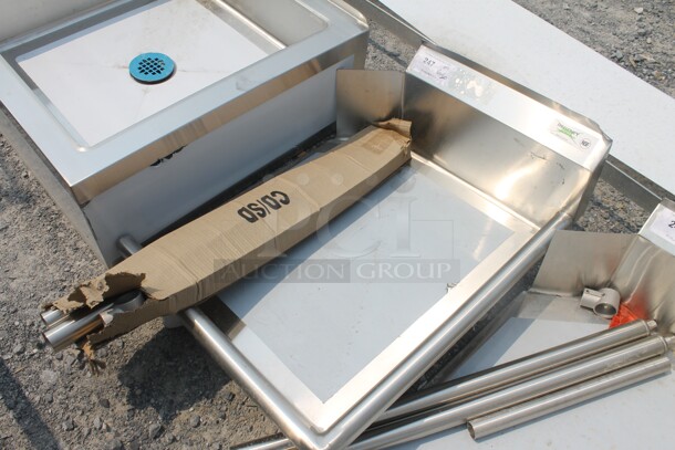 BRAND NEW SCRATCH AND DENT! Regency 600CDT24RT Commercial Stainless Steel Clean Dish Table With Right Drainboard With Galvanized Legs - Image 3 of 5