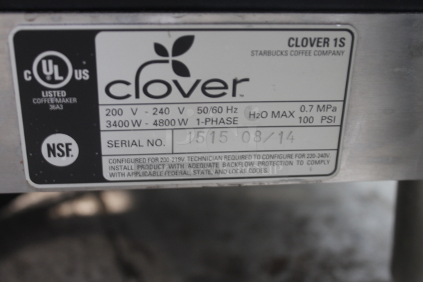 2014 Clover 1S Commercial Stainless Steel Electric Countertop Coffee Maker. 200-240V, 1 Phase. - Image 5 of 5