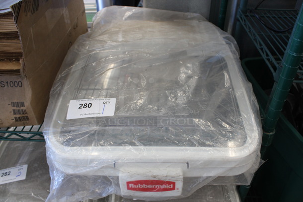 BRAND NEW! Rubbermaid White and Clear Ingredient Bin Lid. 17.5x29.5x4