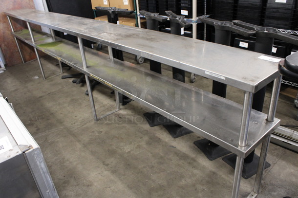 Stainless Steel 2 Tier Shelving Unit. 175x15x37