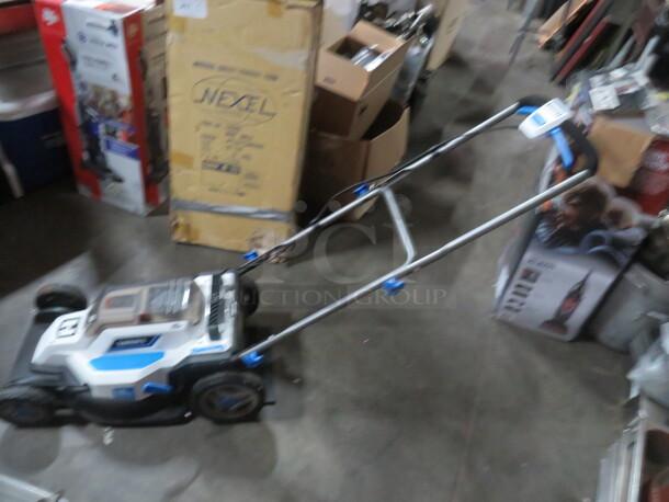 One Working Hart 20 Volt 16 Inch Cut Battery Operated Lawn Mower With Battery And Charger. - Image 1 of 3