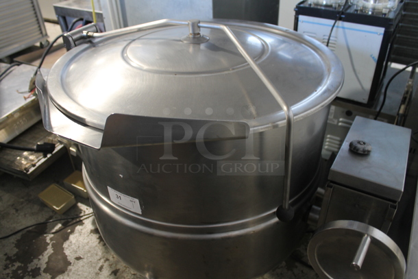 Cleveland Stainless Steel Commercial Floor Style 60 Gallon Manual Tilting Steam Kettle. - Image 3 of 4