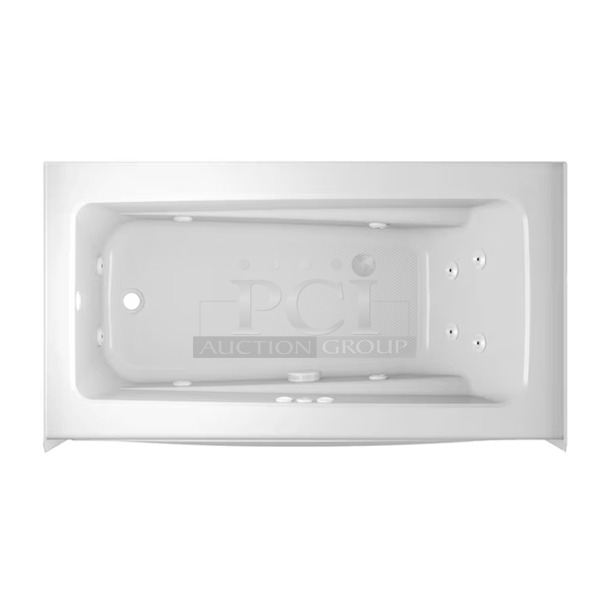 Jacuzzi Luxury Bath Primo 6032 Skirted Whirlpool Tub, White. 32-in W x 60-in L (Right Drain/Left Pump Motor). Features 10 PointPro Jets.  - Image 8 of 9
