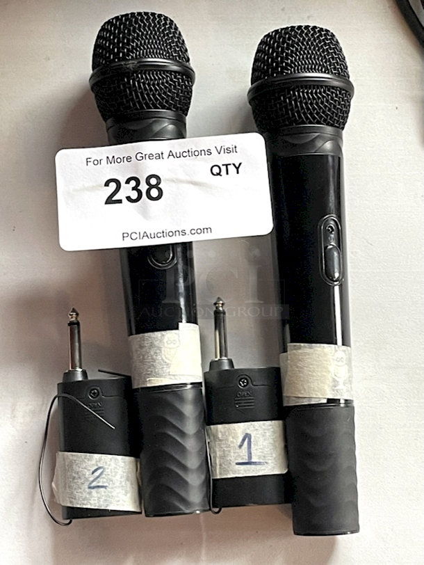NICE! 2 Wireless Microphones With Transmitters. 2x Your Bid  - Image 1 of 1