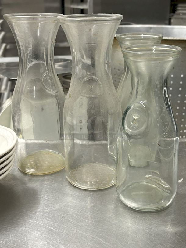 4 Glass Water Jugs. 4x Your Bid.  - Image 1 of 2