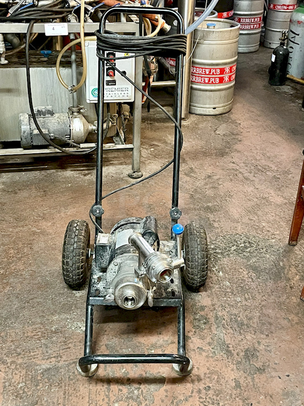 Portable Pump With Tri-Clamp Connection On Brewer's Cart - Image 2 of 3