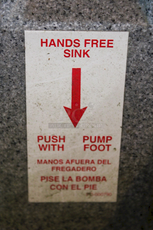PERFECT! PolyJohn 15.5 Gallon Mobile Sink On  Heavy Duty Casters! Hands Free, Foot Pedal Activated. 18" x 20" x 62"
Unit Can Accommodate: Fresh Water Tank Capacity: 15.5 gallons, Waste Water Tank Capacity: 19 gallons, Soap Dispenser Capacity: 30 oz., Includes Paper Towel Dispenser.  - Image 6 of 12