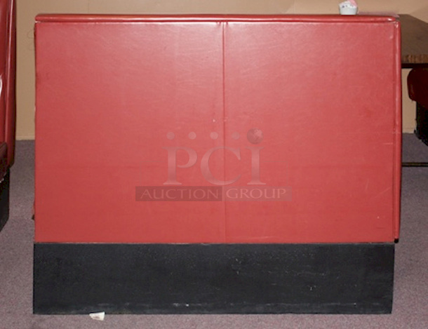 High Quality! Ruby Red Single Button Tufted Booth Seating, Fully Upholstered, Heavy Duty Hardwood Frame and Removable Seat- 46x23x42  - Image 4 of 4