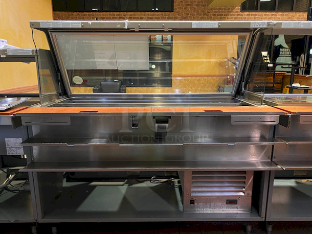 AMAZING! 60" Duke Model SUB-CP-TC60M Sandwich Prep station w/ Tri-Channel Cold Pan, 2 Poly Cutting Boards and Retractable Sneeze Guard. 120 Volts, 1 Phase. 60x34.5x57.

Tested, In Perfect Working Order.  - Image 2 of 6