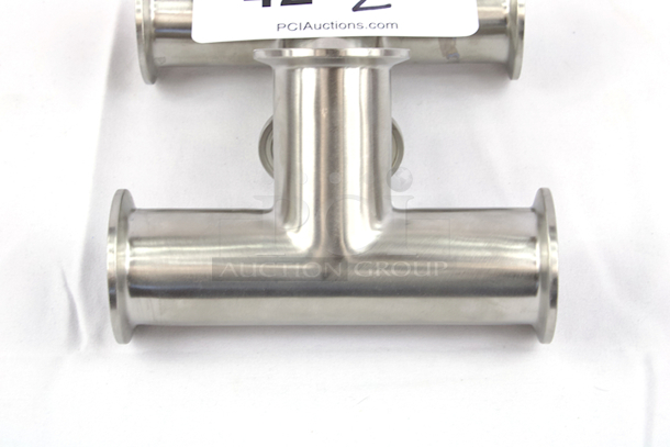 NEW/NEVER USED Glacier Tanks 304 Stainless Steel  1-1/2" Tri-Clamp Connection  Long Tee 3.742” x 1.984”x5”. 2x Your Bid - Image 2 of 4