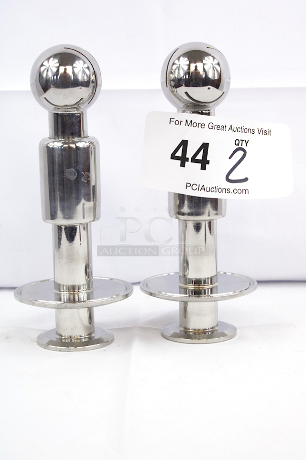 NEW/NEVER USED Glacier Tanks  Rotating CIP Spray Ball | Tri Clamp 2.5 in. x 7.5 in. TTW w/ 1.75 in. Ball - SS304 2x Your Bid - Image 3 of 4