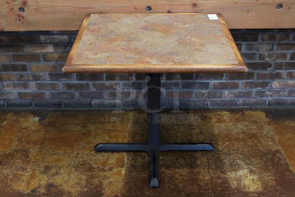 HIGH QUALITY! Solid Wood Table With Cast Iron Base.
34x34x29-1/2 - Image 2 of 5
