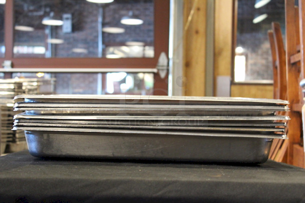 LIKE NEW! 2-1/2” Deep Stainless Steel Full Size Steam Pans. 21x12-1/2X2-1/2 7x Your Bid - Image 3 of 3