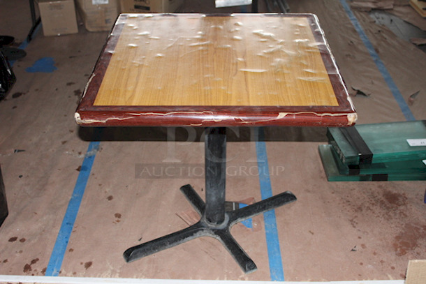 30"x30" Wood Laminated Table Top With Base. 30"x30"x29" - Image 1 of 4