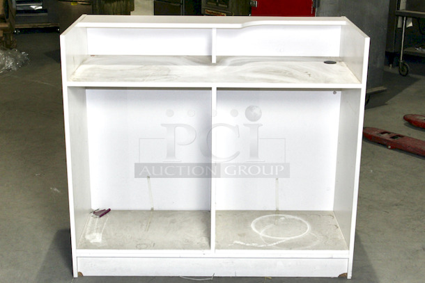 AWESOME! 48” Wooden Point of Service Station. White. 48x22-1/8x22 - Image 6 of 6