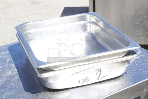 Stainless Steel 1/3 Pans x 2". 2x Your Bid
