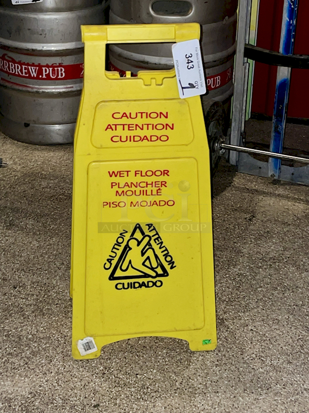 COLLAPSIBLE! Folding Wet Floor Sign! - Image 1 of 1