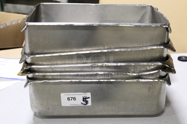CAESAR SIZE!! Full Size Hotel Pans, Stainless Steel, 6