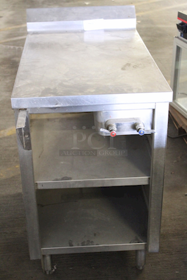 NICE!! Under-Bar Equipment Stand, Cabinet Base, Hook-Up For Hot & Cold Water, Stainless Steel. approx. 22x36x40