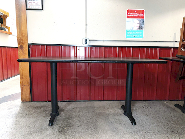 HIGH QUALITY! 6 Person Restaurant Table - Standard Height On cast Iron Legs - Image 2 of 4