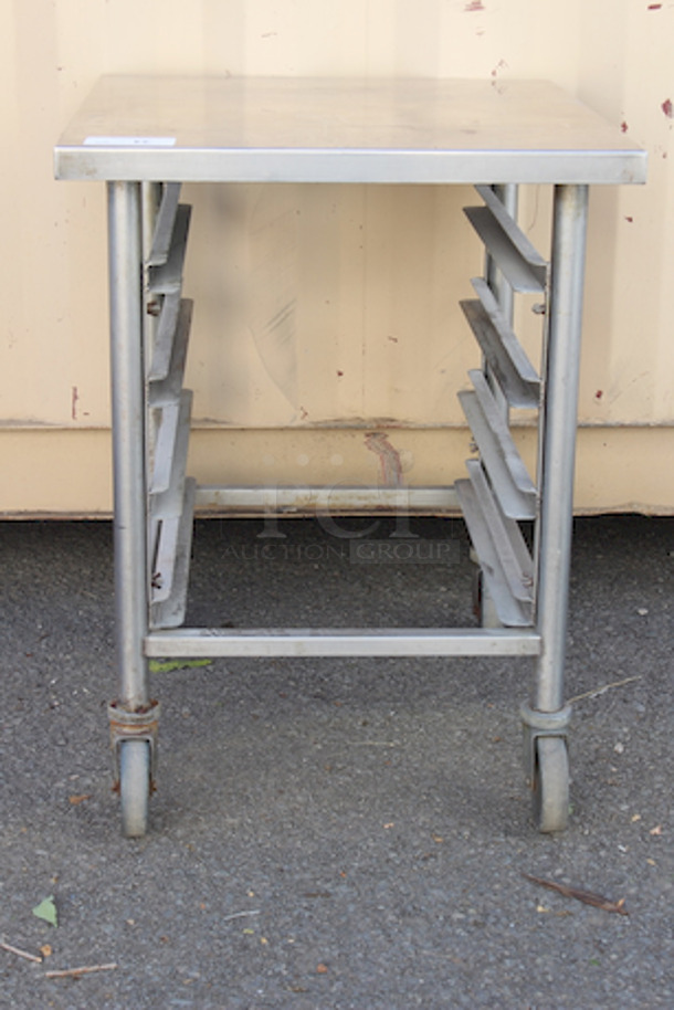 APW 65-2630 Worktop With (4) Bun Pan Racks On Commercial Casters 30x26x34 - Image 2 of 4