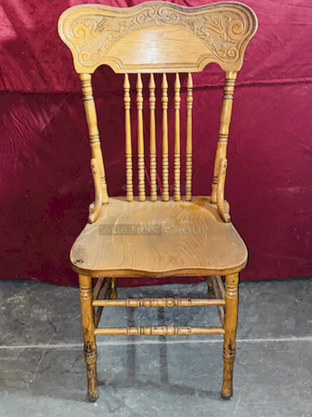 ALL FOR 1! 8 Wooden High-Back Dining Chairs.  - Image 1 of 4