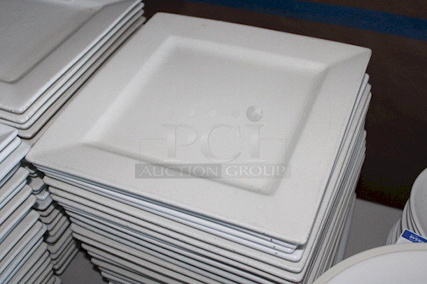 LIKE NEW! Front of the House DOS027WHP21 Kyoto 11 3/4" Bright White Square Porcelain Plate. 11-3/4x11-3/4x1. 26x Your Bid - Image 3 of 3