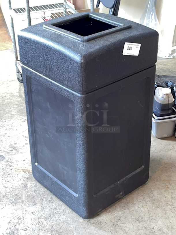 Commercial Zone 732101 PolyTec 42 Gallon Square Black Waste Container - Image 4 of 4
