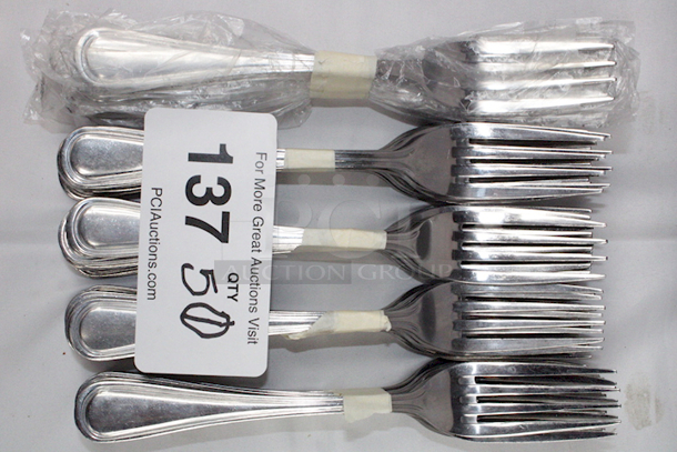 NICE! 50 Stainless Steel Forks. 50x Your Bid - Image 2 of 2