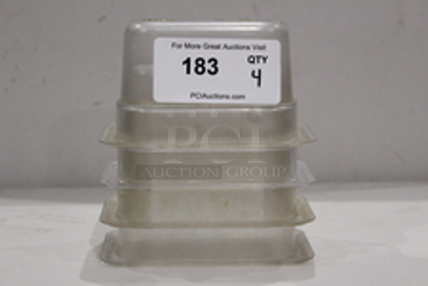 Cambro Camware 94CW 1/9 Pans, 4” Deep.
41⁄4" x 615⁄16"x4”
4x Your Bid
 - Image 1 of 4