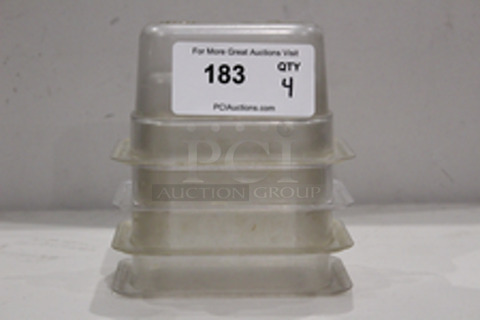 Cambro Camware 94CW 1/9 Pans, 4” Deep.
41⁄4" x 615⁄16"x4”
4x Your Bid

