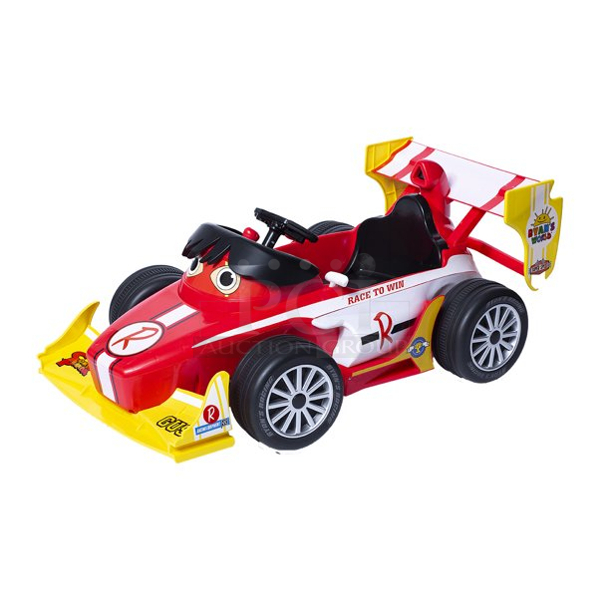 IN THE BOX!! Ryan's World 6 Volt Ryan's Racer Battery Powered Ride-on. Features max speed of 4 MPH, Forward and Reverse. Comes with Battery and Charger. Box has cut-outs on the Inside and Ryan Sticker sheet to personalize your ride! - Image 2 of 3