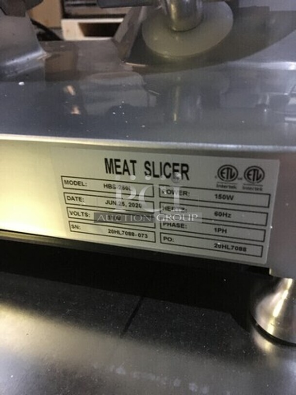 NEW In Box! Late Model 2024! USR Commercial Countertop 10 Inch Blade Deli Meat Slicer! 115V 1 Phase! Model: HBS-250L! - Image 6 of 7