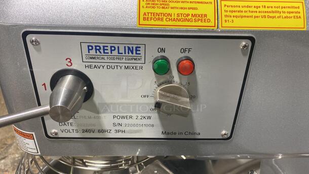 Brand New Prepline PHLM30B-T 30 Quart Gear Driven Commercial Planetary Stand Mixer with Timer Tested & working 
 - Image 6 of 6
