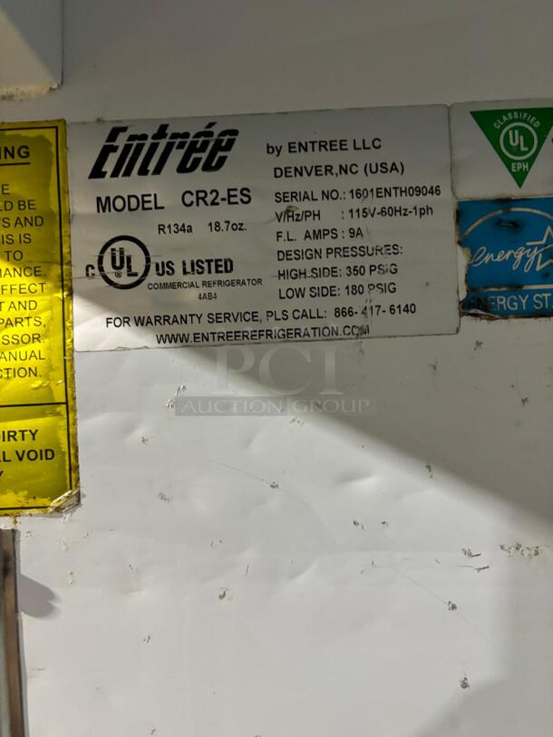 Entree CR2 49 Cu.Ft. Commercial 2 Door Stainless Refrigerator 6
 - Image 4 of 6