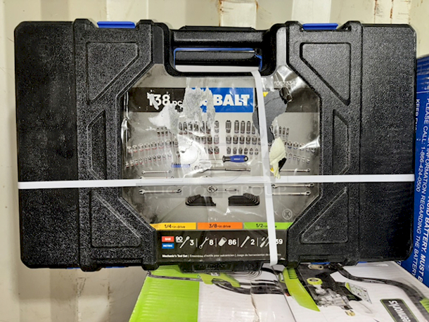 Kobalt 138-Piece Standard (SAE) and Metric Combination Polished Chrome Mechanics Tool Set with Hard Case - Image 1 of 5