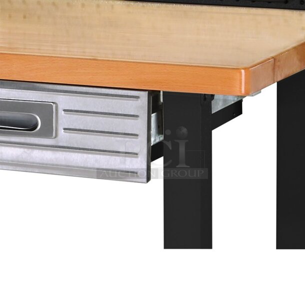 Seville Classics 20168 UltraHD Workcenter with Stainless Steel Pegboard, 48" L x 24" D, Stain Graphite. 48.00 x 24.00 x 65.50  - Image 5 of 7