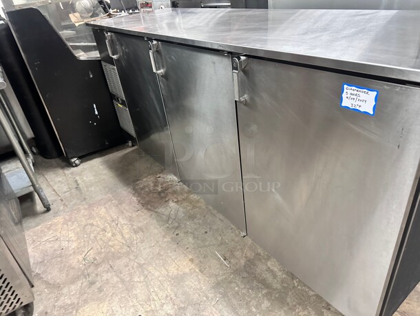 Excellent Glastender 84" Three Door Back Bar Refrigerator 115 Volt Tested and Working - Image 6 of 10