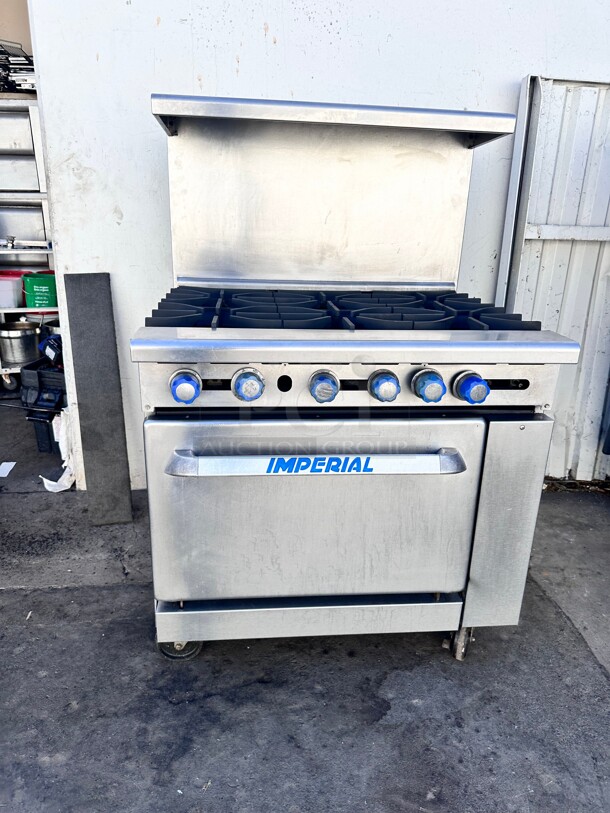 Fully Refurbished Imperial IR-6 36" 6 Burner Gas Range w/ Standard Oven, Natural Gas Tested and Working - Image 10 of 10