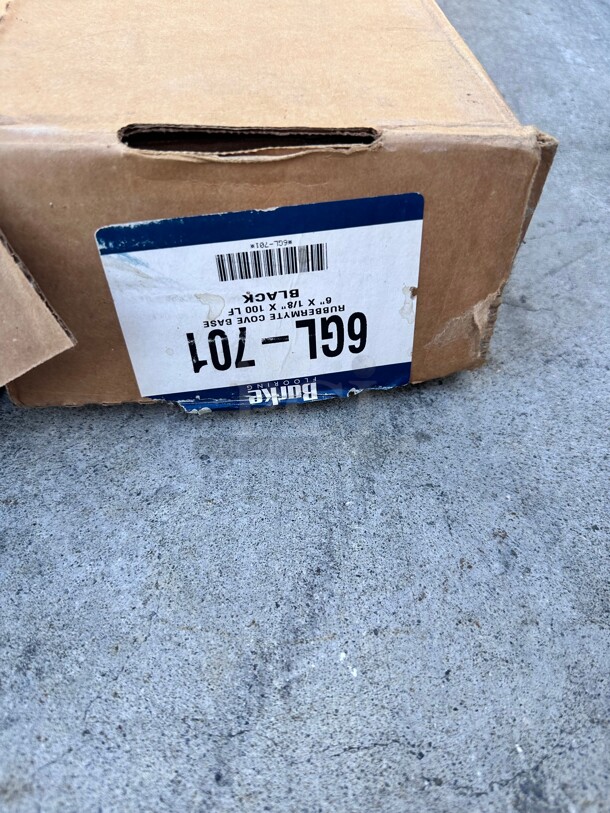 Mannington / Burke Wall Base #701 Black 6 inch Type TP Rubber Molding 6 inch x 4 ft  by 1/8 inch Cove (with Toe) - Image 2 of 4