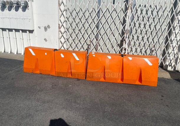 Uline Commercial Traffic Barrier - 60 x 16 x 24 Inch NSF Orange Color Great For Parking Control - Image 5 of 6
