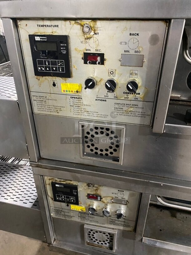 WOW! Middleby Marshall Triple Deck Stainless Steel Commercial Natural Gas Powered Conveyor Pizza Oven on Commercial Casters! 3x Your Bid MODEL PS555 SN:29731660 208-240 V 1PH - Image 10 of 12