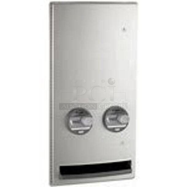 One NEW Bobrick Recessed Stainless Steel Tampon Vendor. #B-4706C. $1696.20