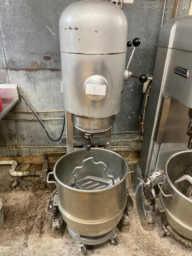 Hobart 80qt Commercial Floor Style Planetary Dough Mixer w/ Stainless Steel Mixing Bowl! Working When Removed! MODEL 8802 200V   - Image 1 of 7