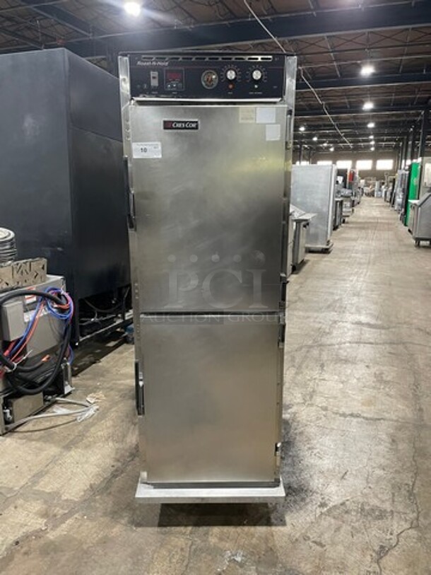 WOW! CresCor Electeric Powered Roast-N-Hold 2 Section Insulated Cabinet! All Stainless Steel! Model CO151F1818B2081 Serial CBBR3529! 208V 1 Phase! On Commercial Casters! Working When Removed!  - Image 1 of 9