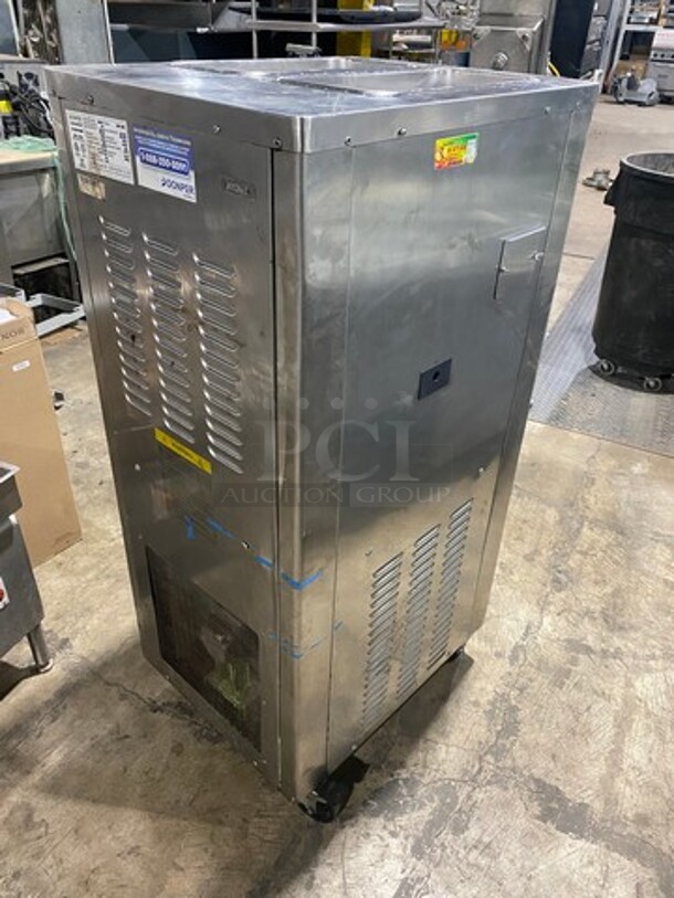 Donper America Commercial 3 Handle Soft Serve Ice Cream Machine! All Stainless Steel! On Casters! Model: BH7480 SN: D132M000010A012442 - Image 4 of 11
